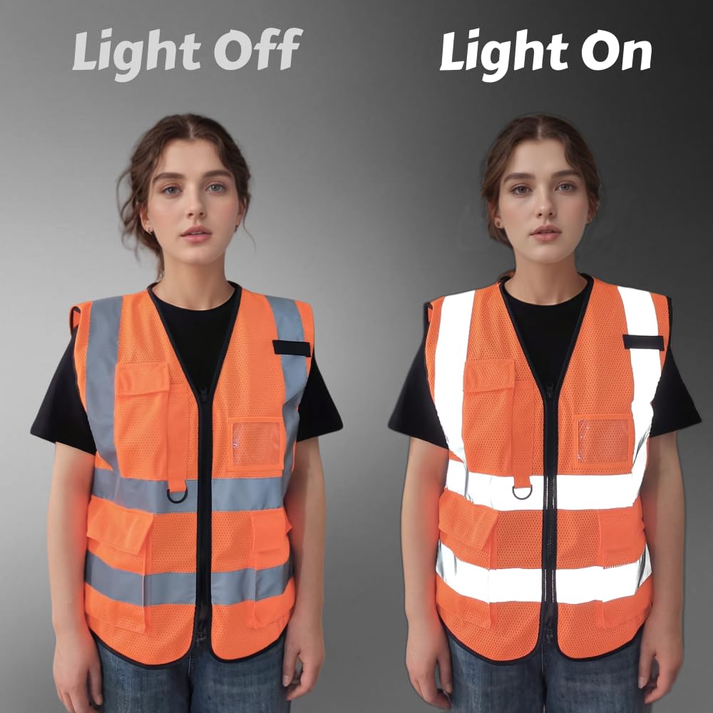 Gilet de sécurité haute visibilité pour tous les gilets de travail réfléchissants avec bandes haute visibilité pour équipement routier et extérieur