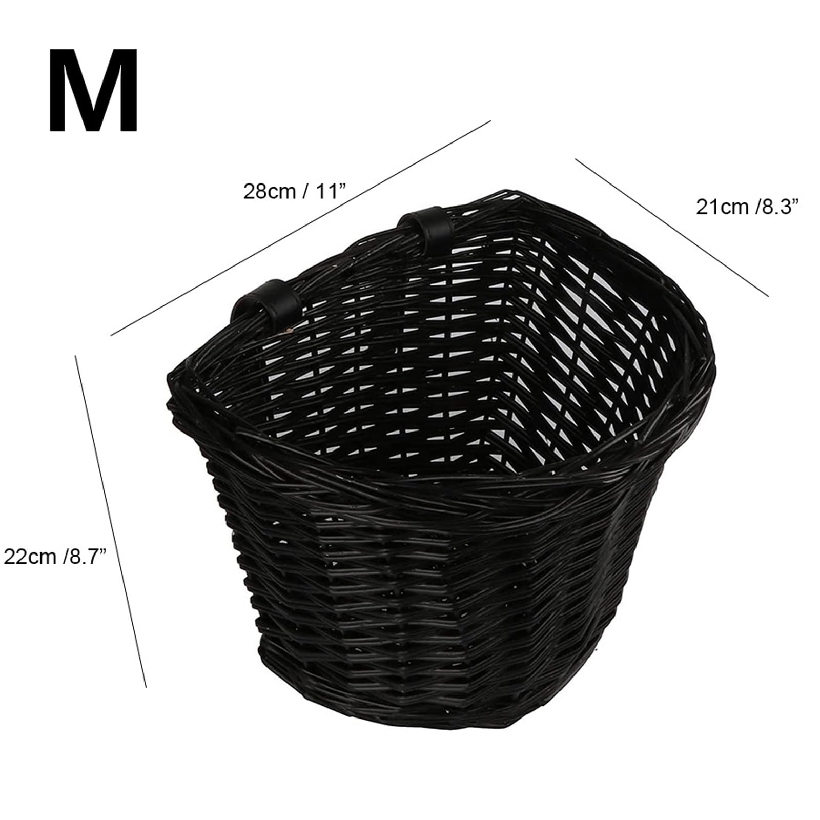 AVASTA Cestino per Bici per Bambini in Vimini per 12 14 16 18 20 Pollici Bici per Ragazze Scooter Triciclo Accessori per Bici per Bambini con Cinghie in Pelle Colori Multipli