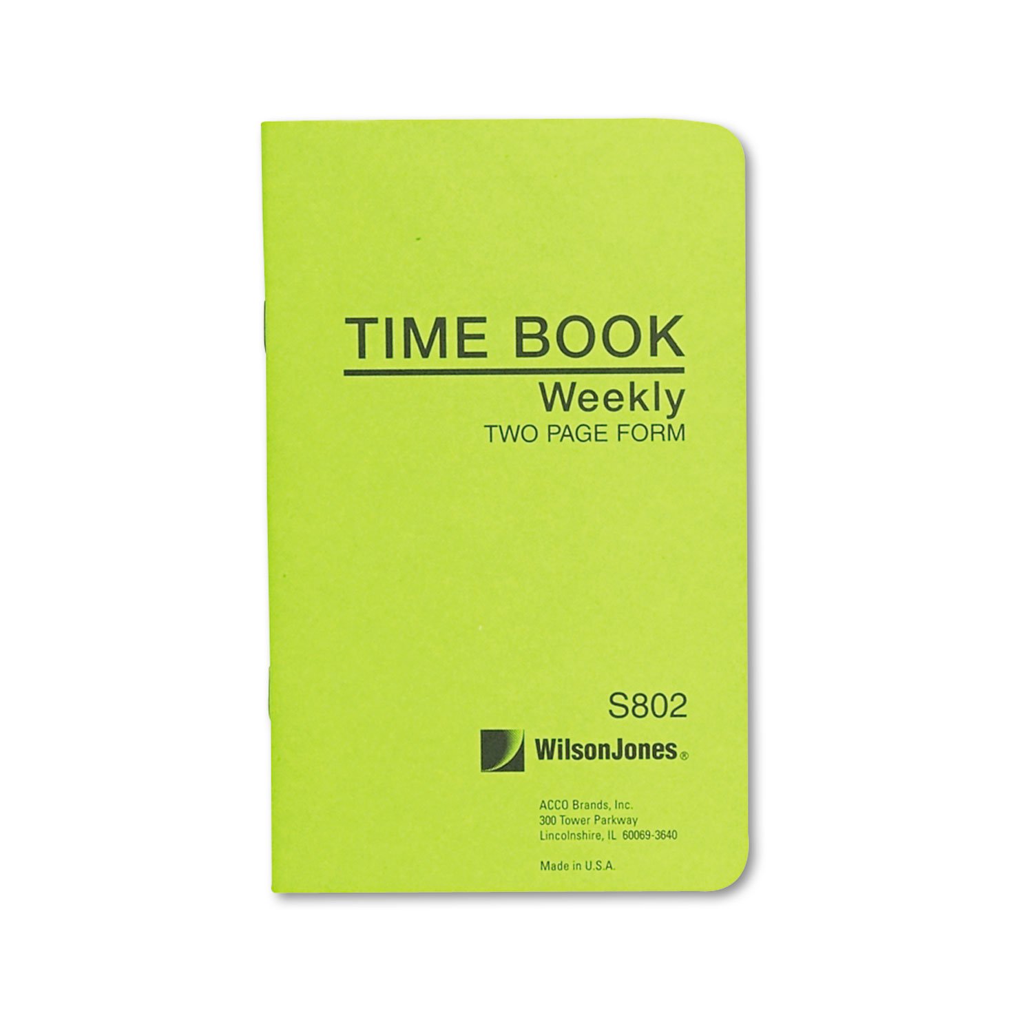 Wilson Jones Foreman's Pocket Size Employee Time Book, 4.13 x 6.75 Inches, 36 Pages, Green (WS802)