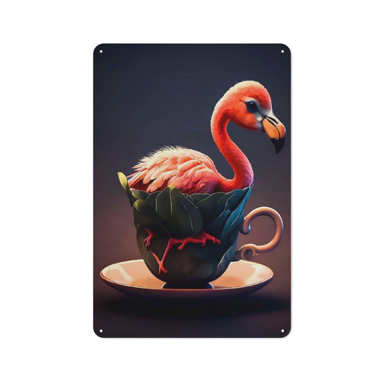 Junmoney Style-21 Flamingo Decorative Tin Plaque 30X20cm, Vintage Bar Wall Plaque For Bar, Kitchen, Garage Or Games Room
