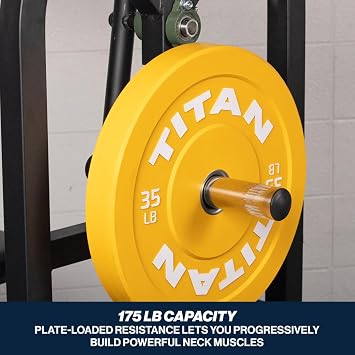 Titan Fitness Plate-Loaded Neck Machine, 4-Way Neck Strengthener, Rated 175 LB, Neck Muscle Exerciser, Multi-Direction Neck, Shoulder, Head Trainer Equipment