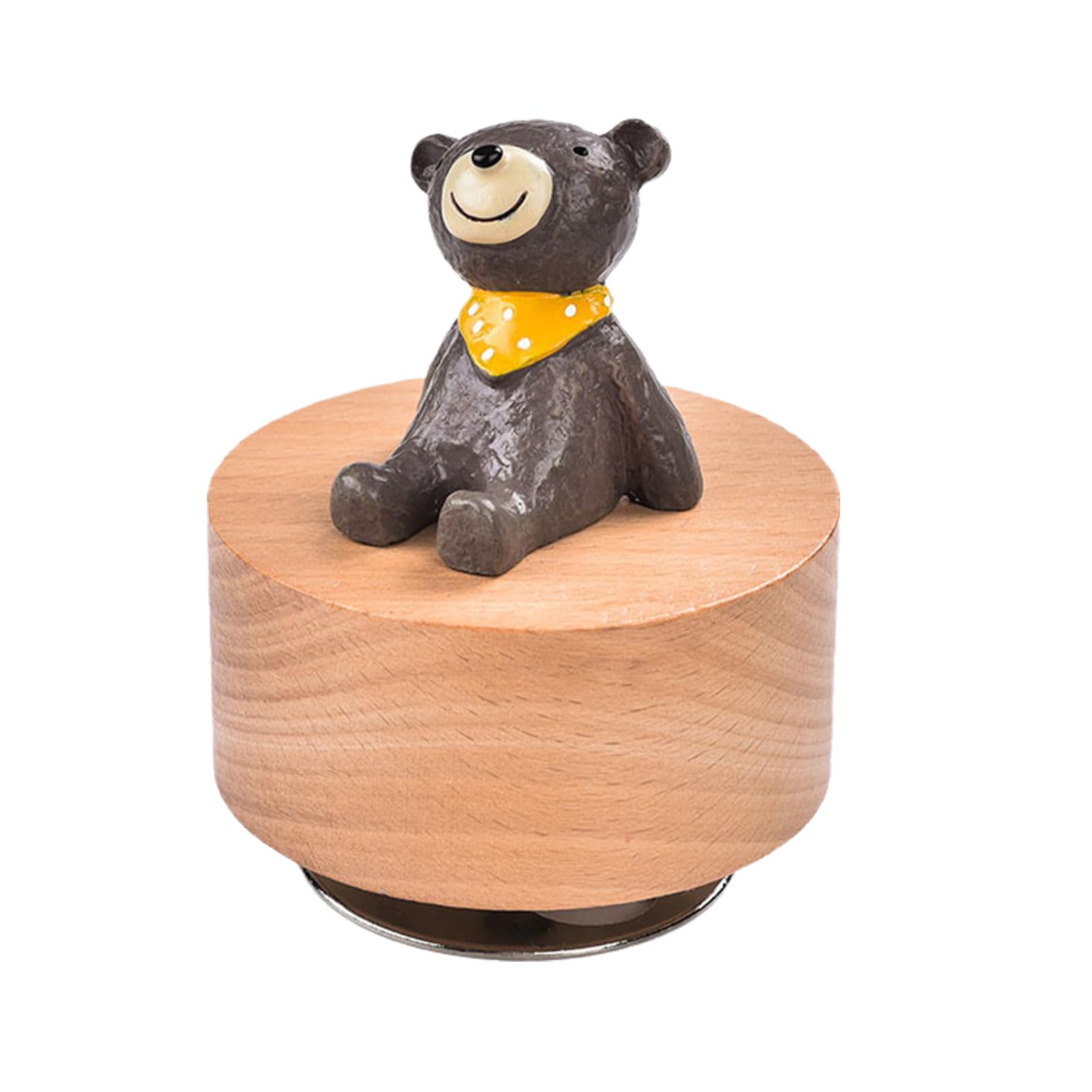 Maxtonser Wood Mechanical Music Box with Rotating Animal Figurine Ornament for Tabletop Decoration and Present for Music Lover