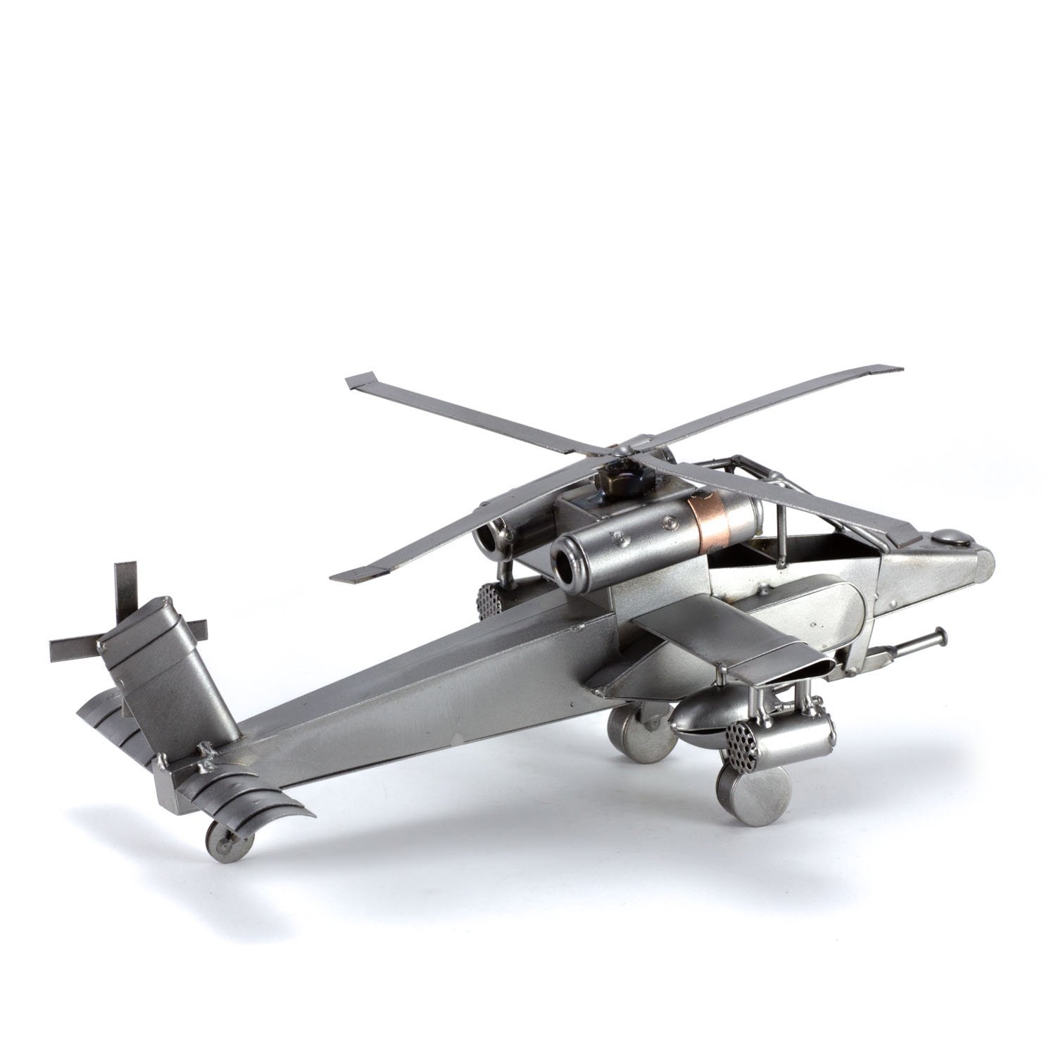 Steelman24 I Omini di Viti Elicottero D'Attacco Apache I Idee Regalo Originale I Soprammobili in Metallo I Modellino