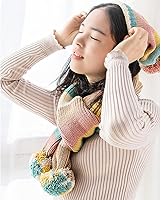 Vista 4 de Hilo de color de algodón para tartas, hilo multicolor arcoíris para tejer y tejer a ganchillo, 2 bolas de 7.05 oz, 45% algodón, 55% acrílico, hilo