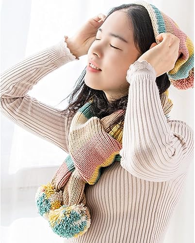 Miniatura 4 de Hilo de color de algodón para tartas, hilo multicolor arcoíris para tejer y tejer a ganchillo, 2 bolas de 7.05 oz, 45% algodón, 55% acrílico, hilo