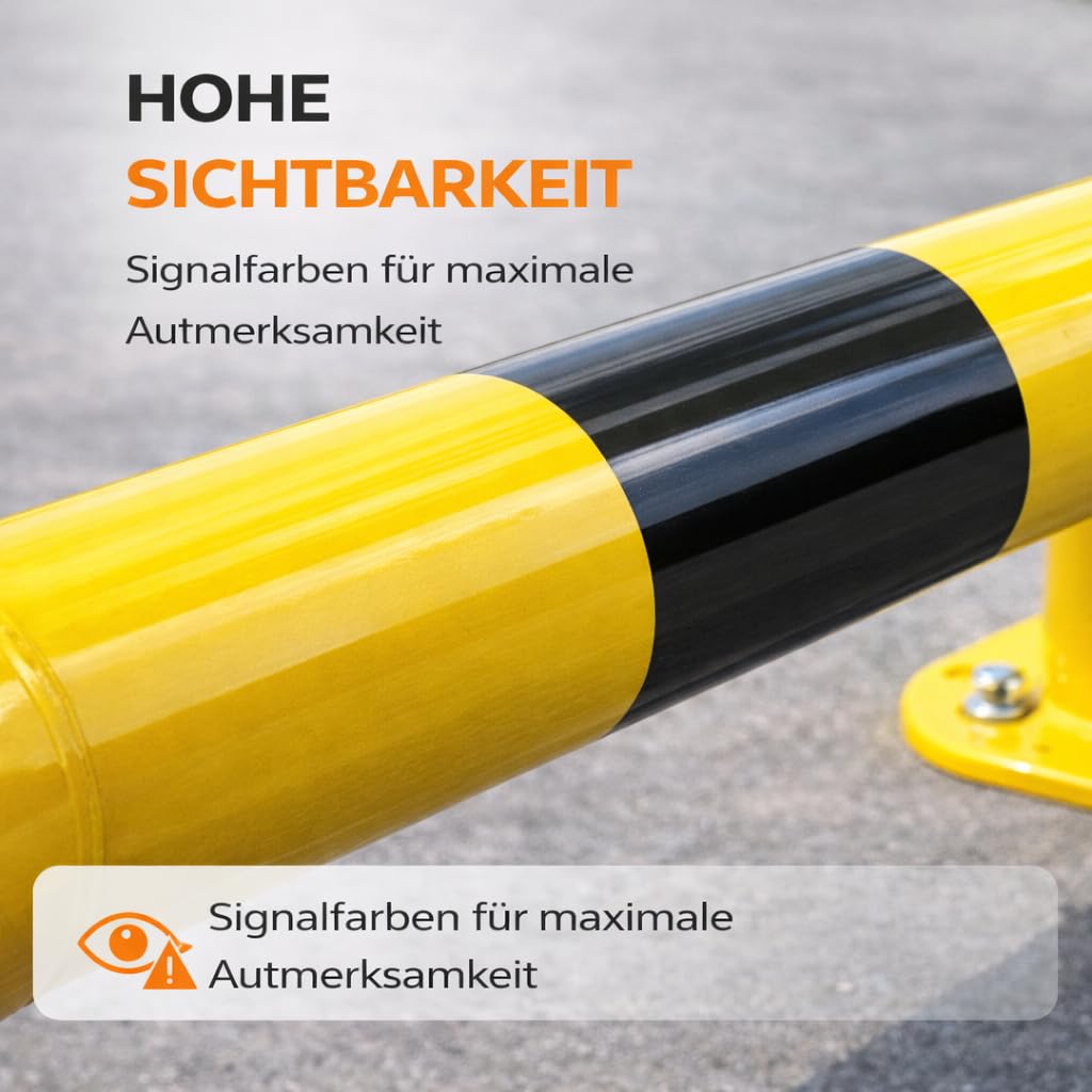 Rammschutzbügel 100 cm flach, mit Knieholm für Regal & Hochregale & Einfahrt & Hof & Garage - Rammschutzbalken Absperrungen