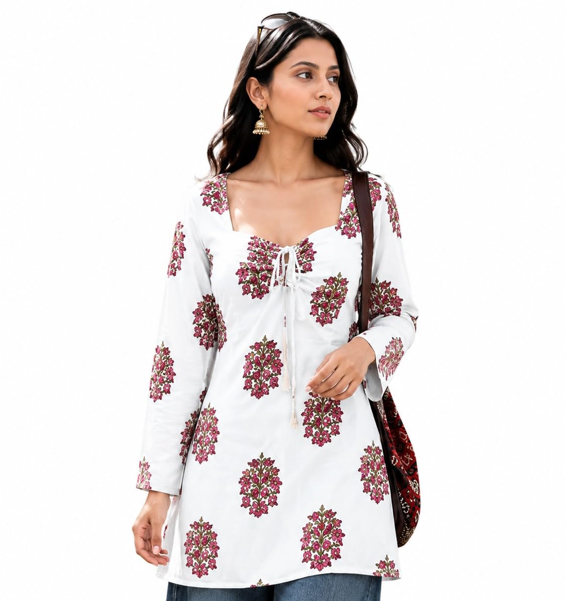 Rayon Fabric Printed Square Neck Short Kurtis for Women Top Dresses Kurti for Ladies & Girls Kurtis-picture-40