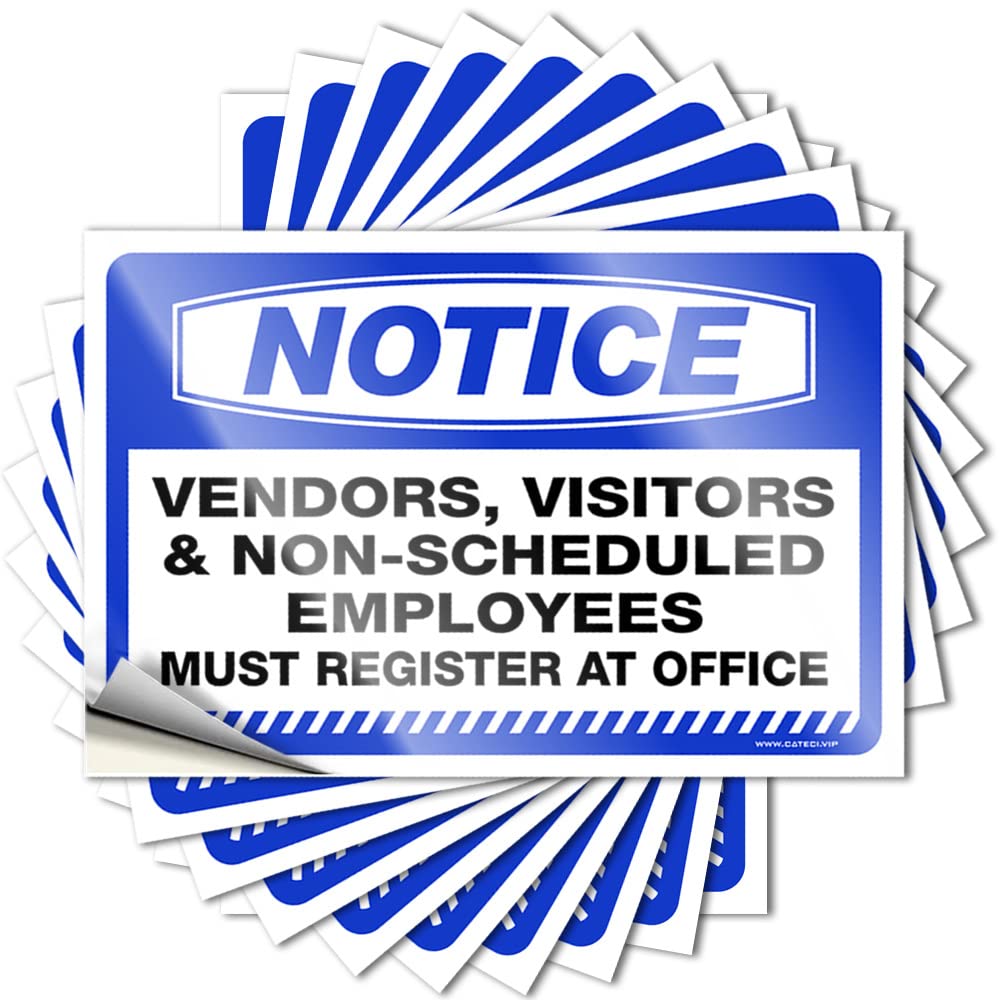 Funny Car Stickers Notice Must Register At Office Stickers 10 Pcs Car Stickers for Windows Funny Signs for Bar(8X12CM)