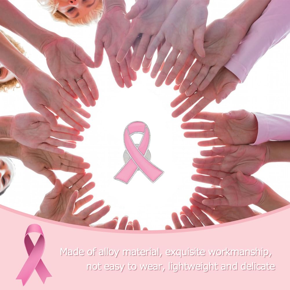SUPERFINDINGS 60 Spille Nastro Rosa Per Consapevolezza Cancro Al Seno: Smalto E Lega, 25.5mm, Confezione Per Beneficenza - 4