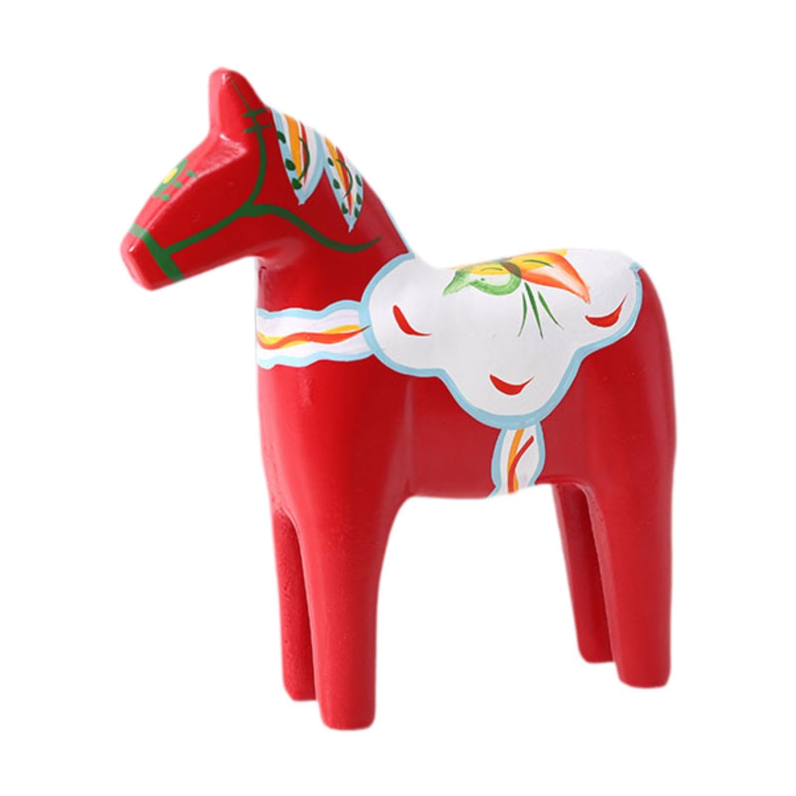 CALANDIS Dalecarlian Horse Ornament Decorative Hand Painted Swedish Dala Horse Statue red-image-18