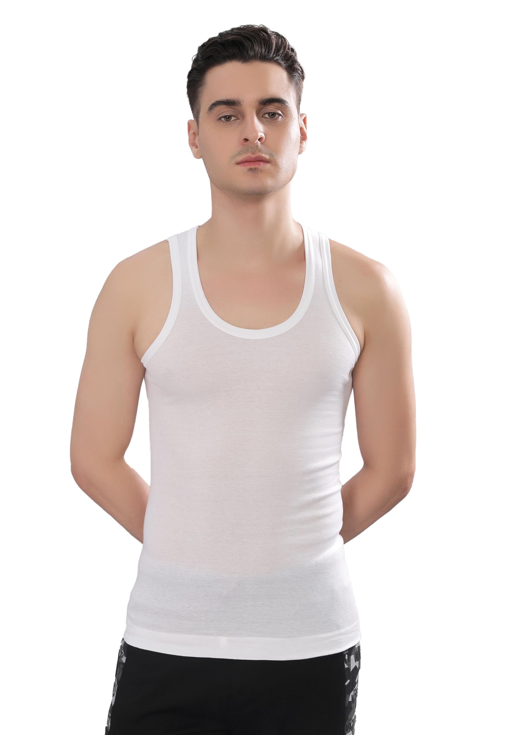 dollar bigboss Men's White Solid Cotton Regular Vest-picture-33