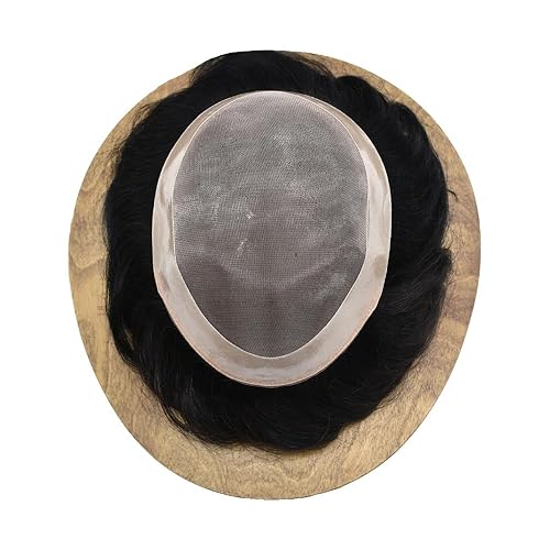 Miniatura 6 de Singa pelo fino mono cabello humano para hombre Toupee Poly Skin alrededor del sistema de cabello postizo duradero NPU monofilamento peluca