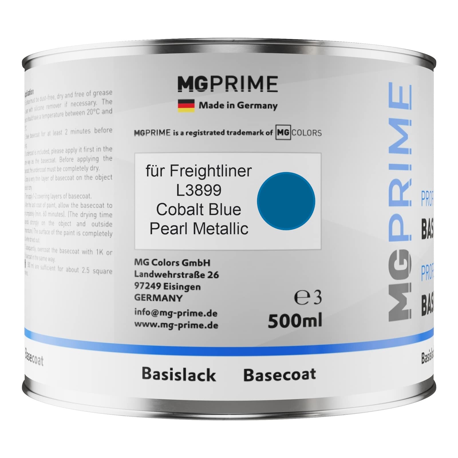 MG PRIME Peinture voiture Pots pour Freightliner L3899 Cobalt Blue P. 1,25L