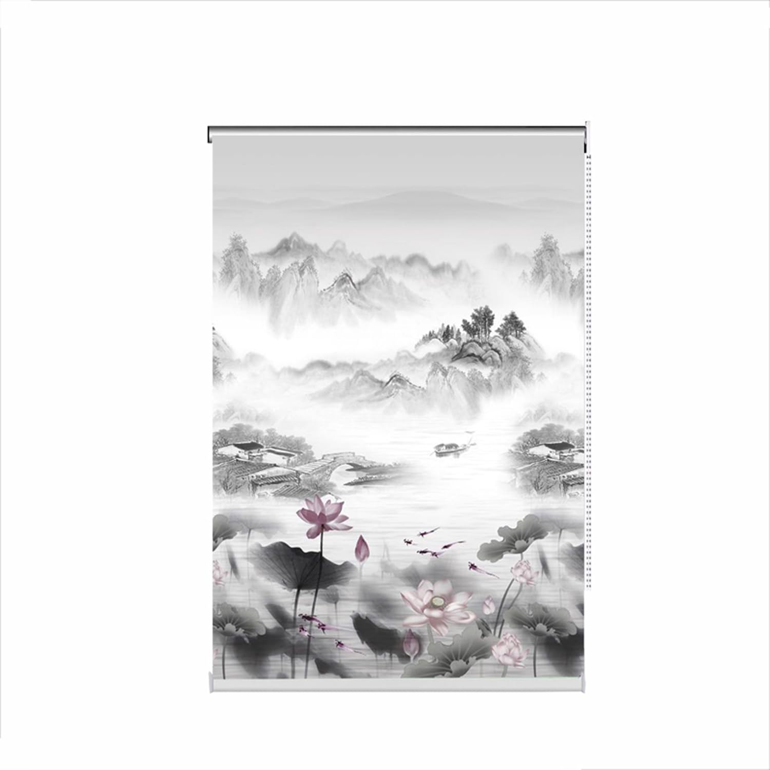 Thermo-Verdunkelungsrollo für Heimbüro, Rollo, gemustert, Schattierungsvorhang, Verdunkelungsvorhang, Fensterrollo mit Beschlägen (120 x 200 cm, Stil F)