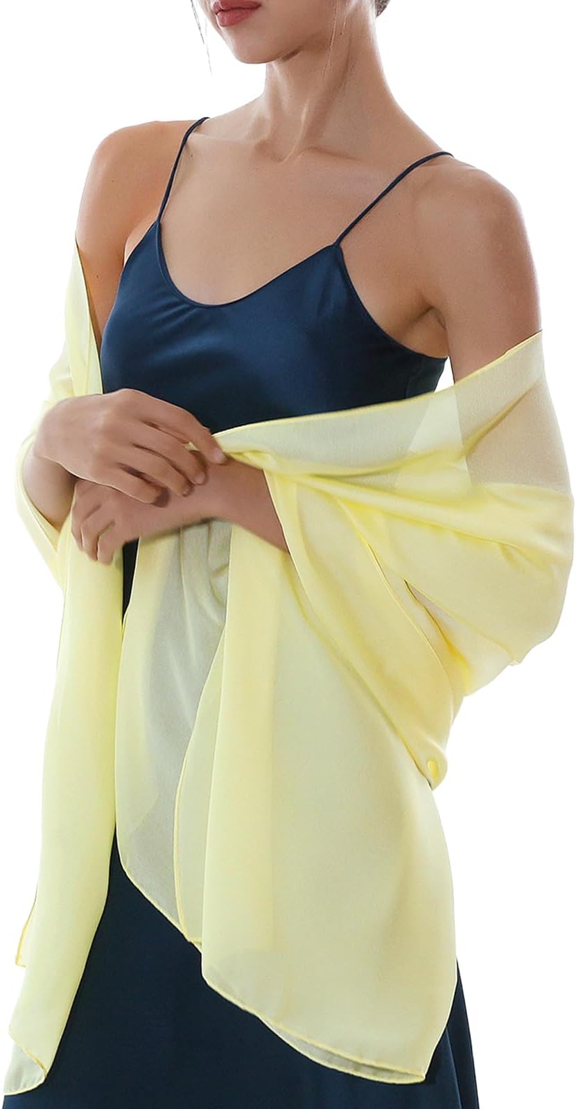 RIIQIICHY Women Shawls and Wraps for Evening Dresses Like Chiffon Silk Scarf Formal Silky Pashmina Shawls for Weddings