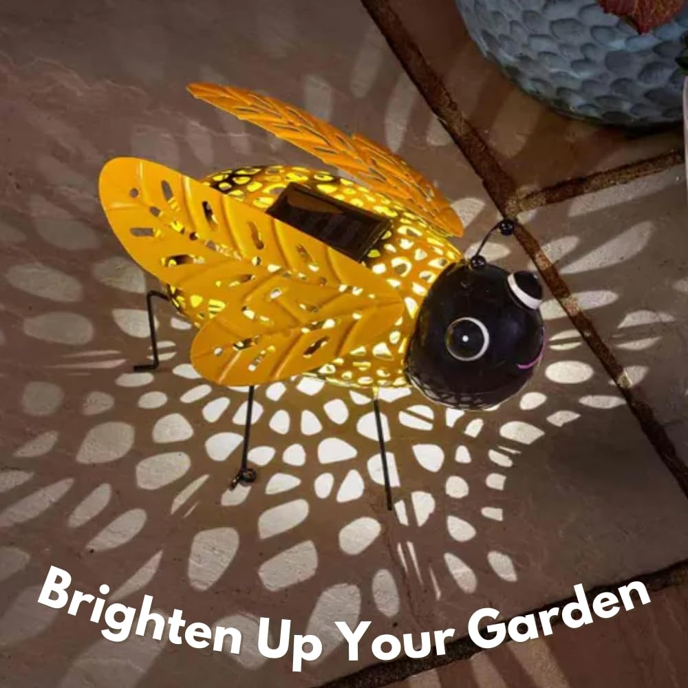 Garden Mile Große Solar-Silhouette, Hummel, Metall, wasserdicht, solarbetrieben, Garten, Insekten, Ornament, Lichter für Außenbereich, Terrasse, Weg, dekorative Beleuchtung