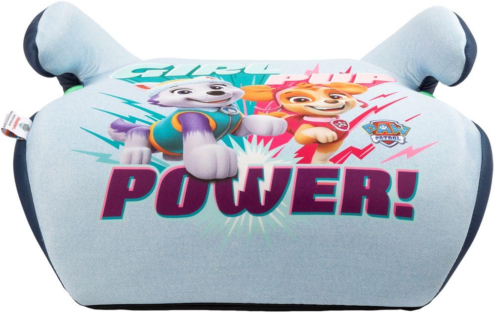Tataway Paw Patrol seggiolino alzatina auto i-Size ECE R129. Rialzo bimbi 125-150 cm con grafiche di Everest e Skye, seduta azzurra, comodo e sicuro per ogni viaggio in auto