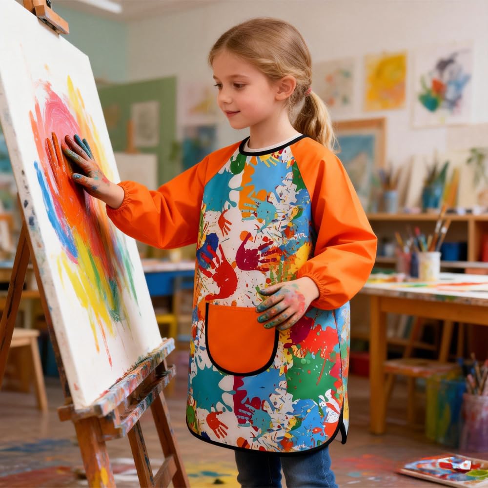 QIANSSE Kids Painting Apron for Ages 3-8 - Image 3