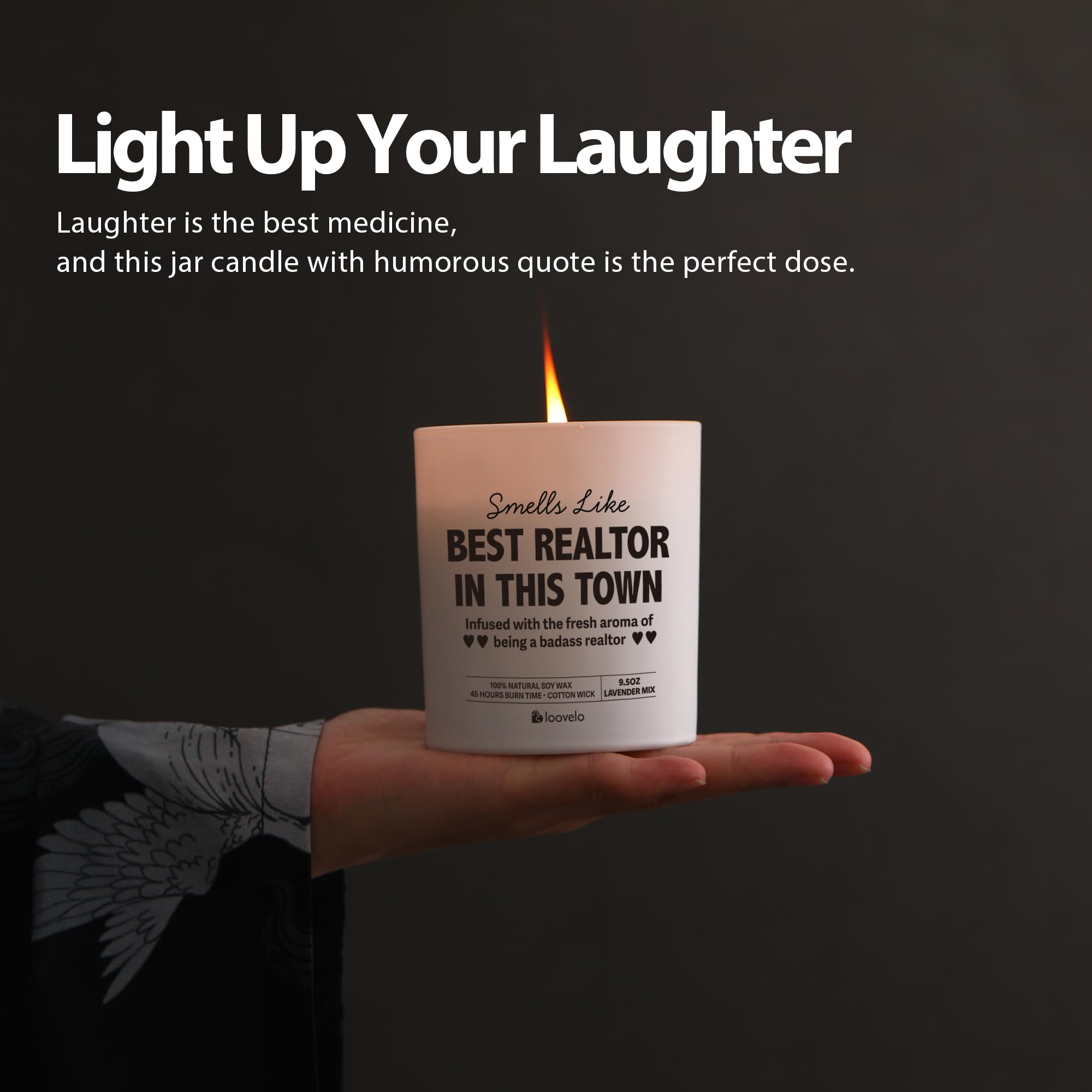 Smells Like Best Realtor in This Town Realtors Gifts Brokers Real Estate Agents Closing Gifts for Realtor Salesman Saleswomen Scented Candle for Home Office Jar Candle Floral Lavender Scent 9.5 oz