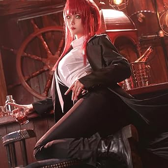 Women Cosplay Black Suits with Trench Coat for Anime Comic Costumes Work Uniform Full Set Halloween Party Outfit