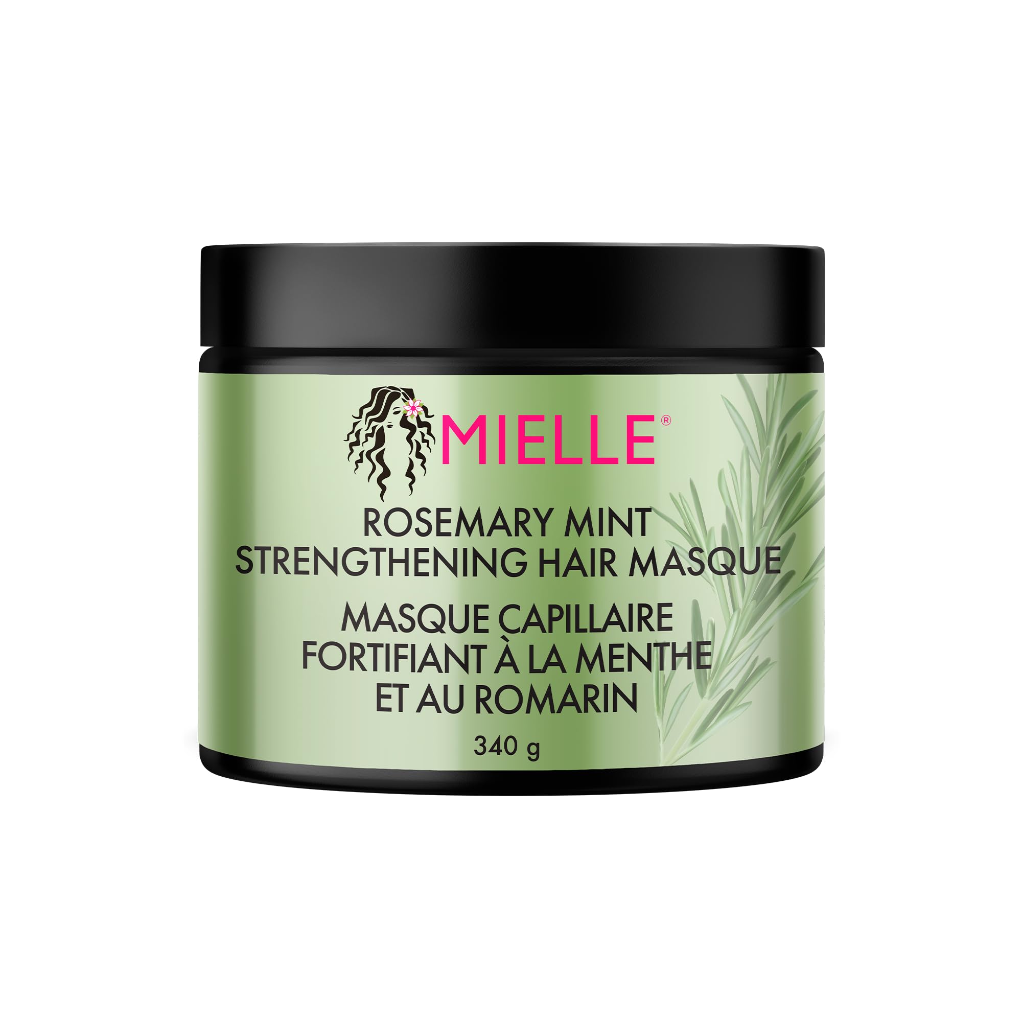 Mielle Rosemary Mint Strengthening Hair Mask for Damaged Hair - Deep Conditioning Treatment Enriched with Biotin, Honey & Coconut Oil - Helps Encourage Longer, Healthier Strands, 340 ml (Pack of 1)