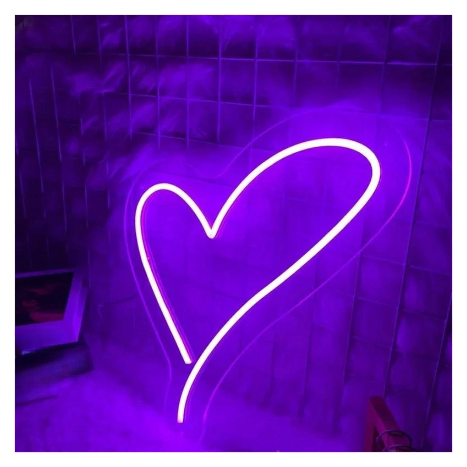 Lampada al neon Cuore per insegna al per neon LED per luce per per notturna a forma di cuore dimmerabile alimentata tramite(Bianco)