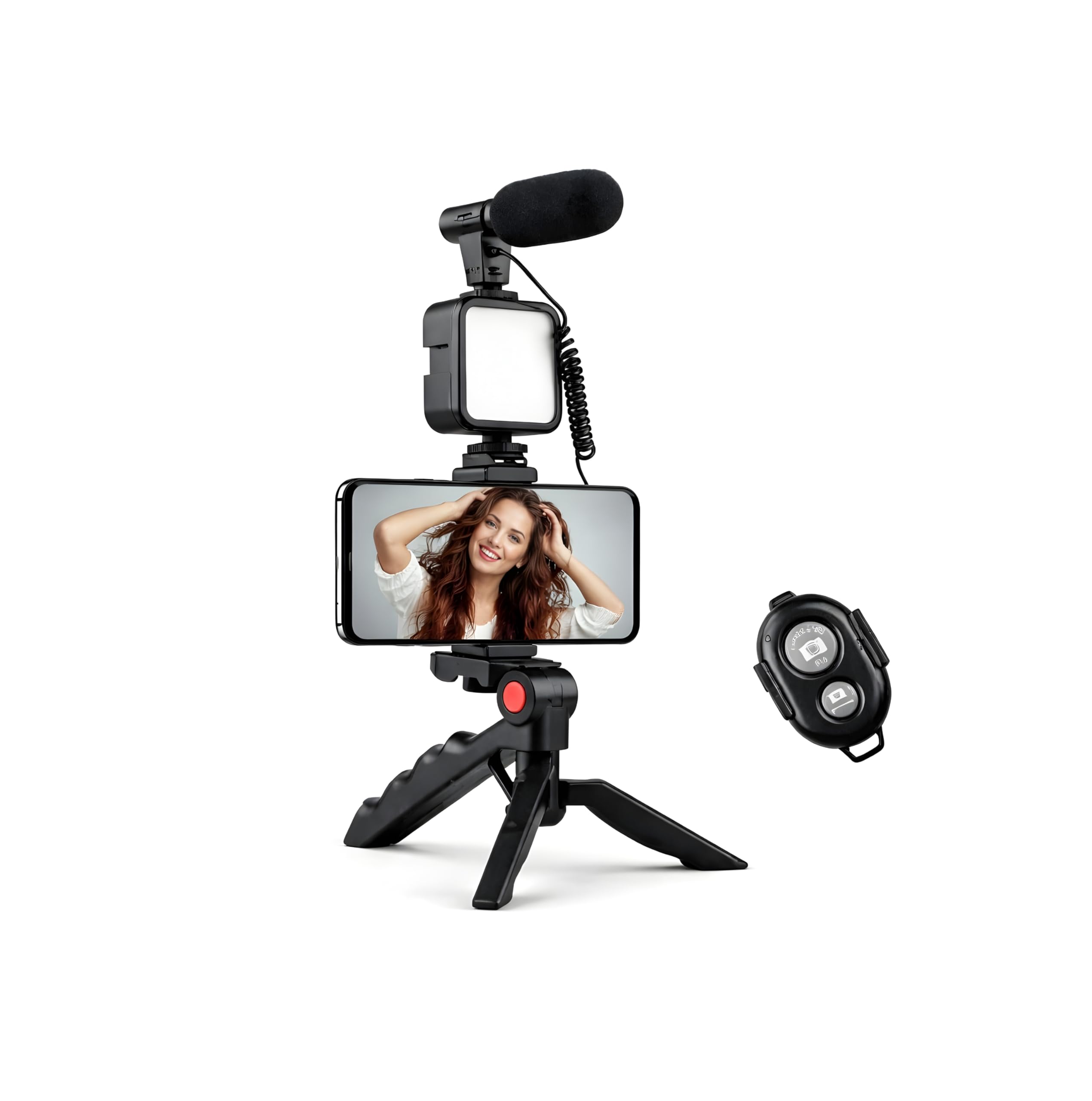 6-in-1 Vlogging Kit with Tripod Stand, Mini LED Video Light, Cardioid Microphone, Phone Clip & Mount – Mobile Vlog Starter Set for iPhone & Android, YouTube, Instagram Reels-picture-14