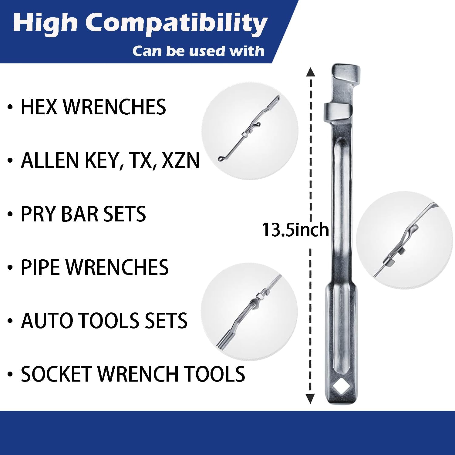 Wrench Extender Torque Extension Leverage Tool, Ratcheting Wrench 1/2 Breaker Bar, Amplifier for Mechanics Garage Tradesman Handyman Auto Repair
