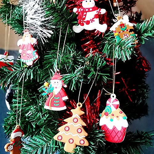 Yowocal 12 Pcs Gingerbread Man Hanging Ornaments,Christmas Tree Decoration Pendant，3 Inch Tall Pvc Gingerbread Doll Pendants For Christmas Tree Fireplace Home Decor Party Favors Xmas Gifts #TOP2