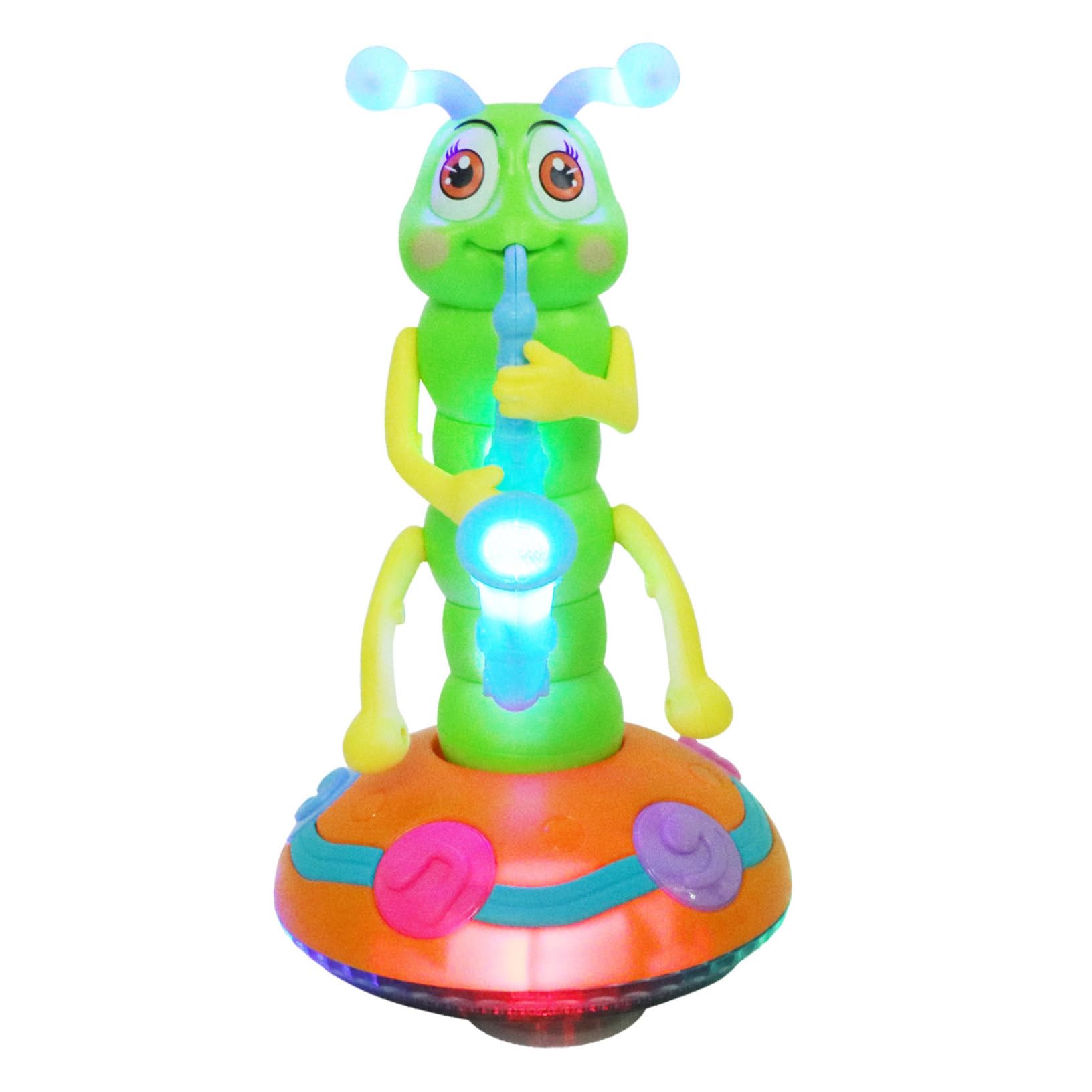 Giocattolo Musicale Elettrico Bruco 1 Pezzo Abs per Bambini | Funzionamento a Batteria, Portatile, Luce e Suono Multicolore, Design Cartone, Articolo Singolo Colore Casuale