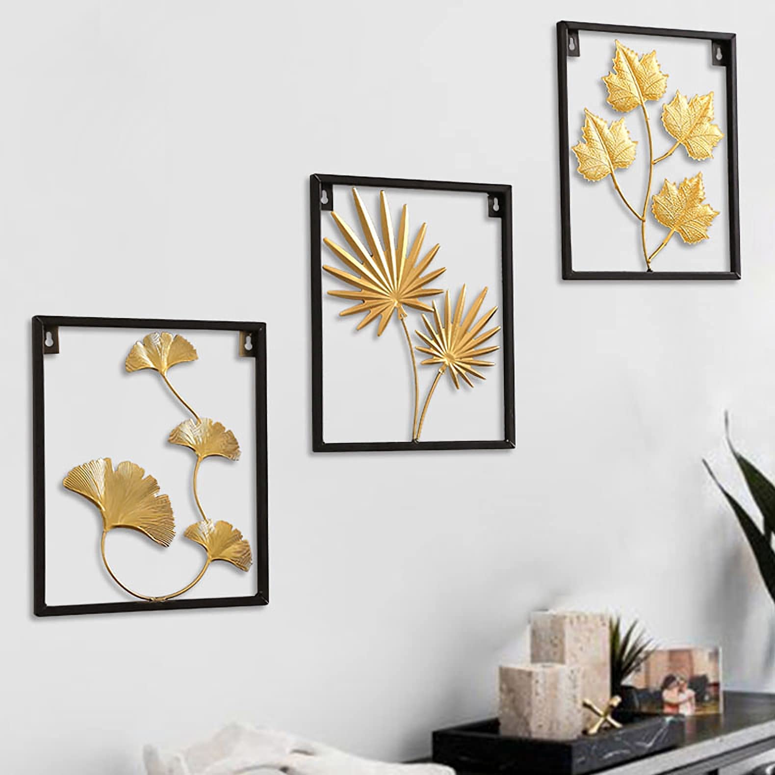Decoración de Pared Estilo casa de Campo Moderna luz de Lujo de Metal de Pared, o Dorada, Colgante de Pared 3D Escultura de Pared Creativa Hecha a Mano decoración del hogar con Arte de Marco