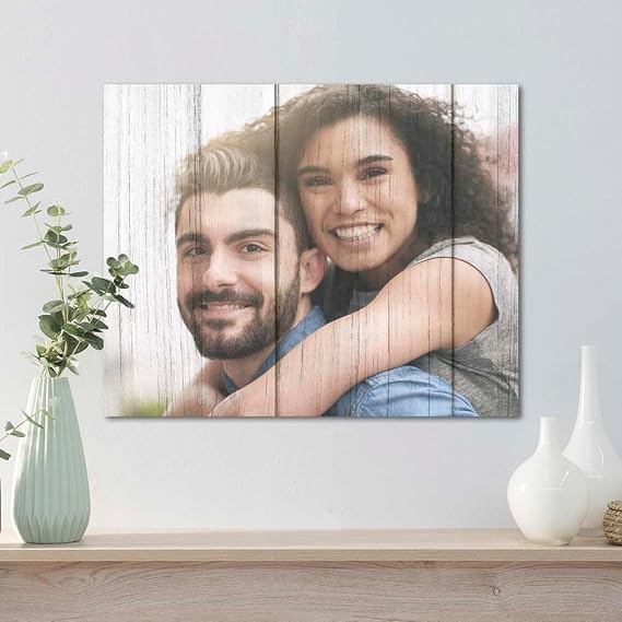 PicPrint Custom Rustic Wood Print Panel (16x20) | Personalized Wall Decor