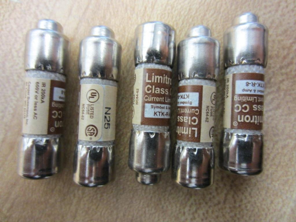 Bussmann KTK-R-8 Limitron KTKR8 Class CC Fuses 8 Amp (Pack of 5)