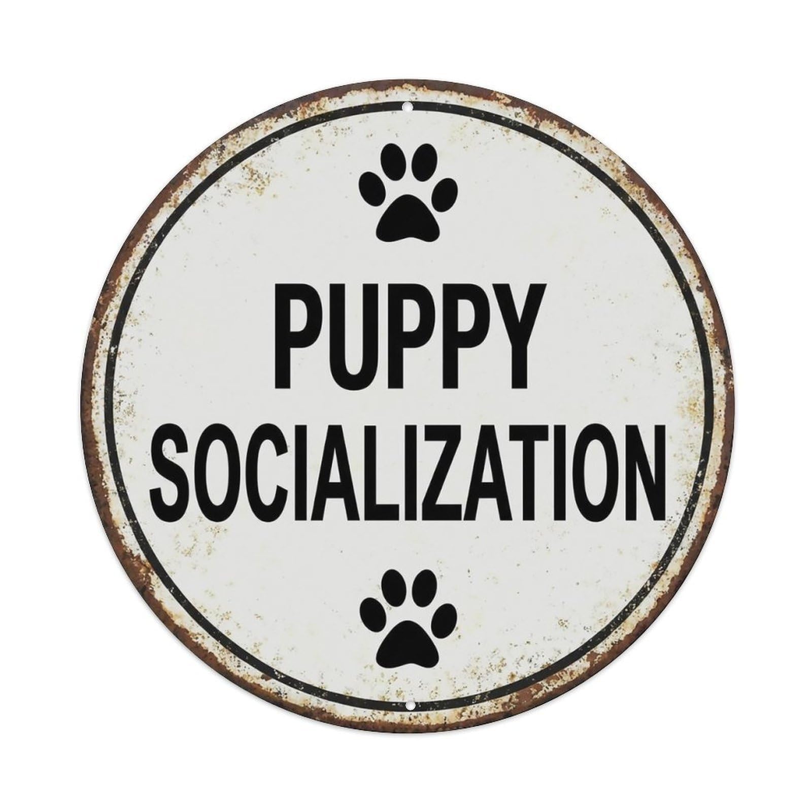 Vintage Puppy Socialization Center Metal Tin Sign