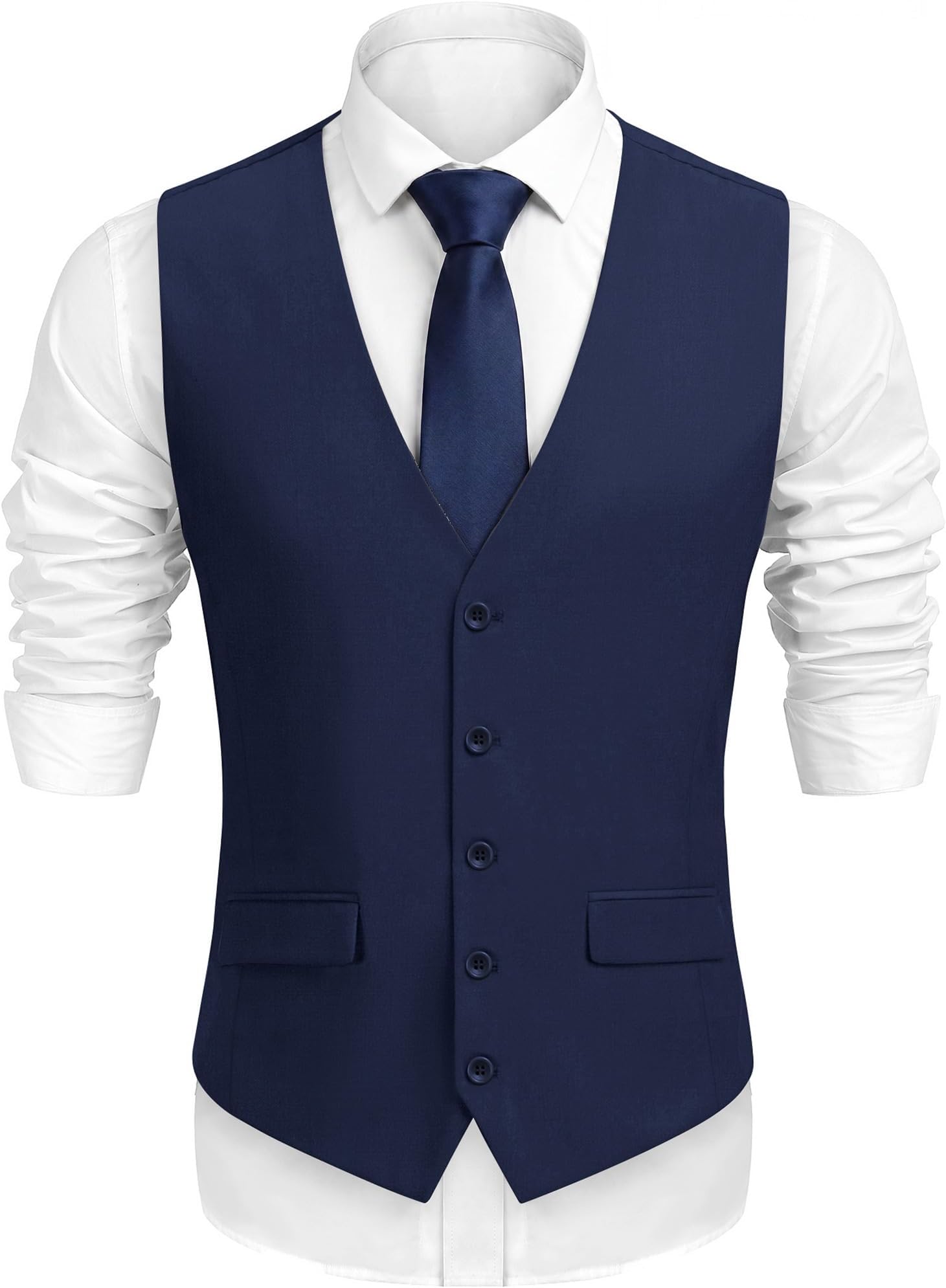 Mens Suit Vest Formal Dress Vest Slim Fit Buesiness Wedding