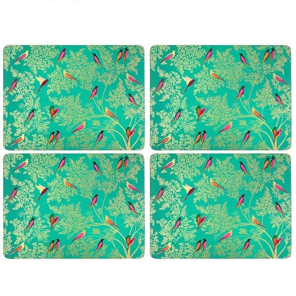 Portmeirion Pimpernel Sara Miller Chelsea Green Birds Large Place mats Set of 4, 40.1cm x 29.8cm - Image 2