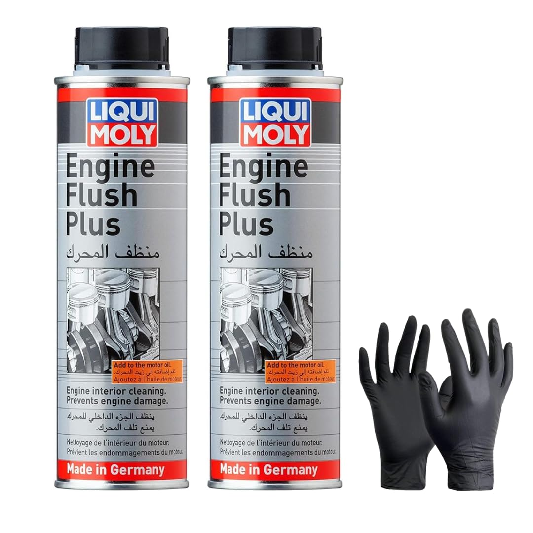 Liquii Moly Engine Flush (300 ML) - 2 PACK with Maatsen Nitrile Disposable Gloves