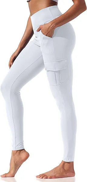 VOOVEEYA Women's Workout Leggings, High Waisted Yoga Pants with Pockets Tummy Control Athletic Pants Full Length