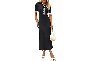Women's V Neck Ribbed Knit Maxi Dress: Stylish Versatility