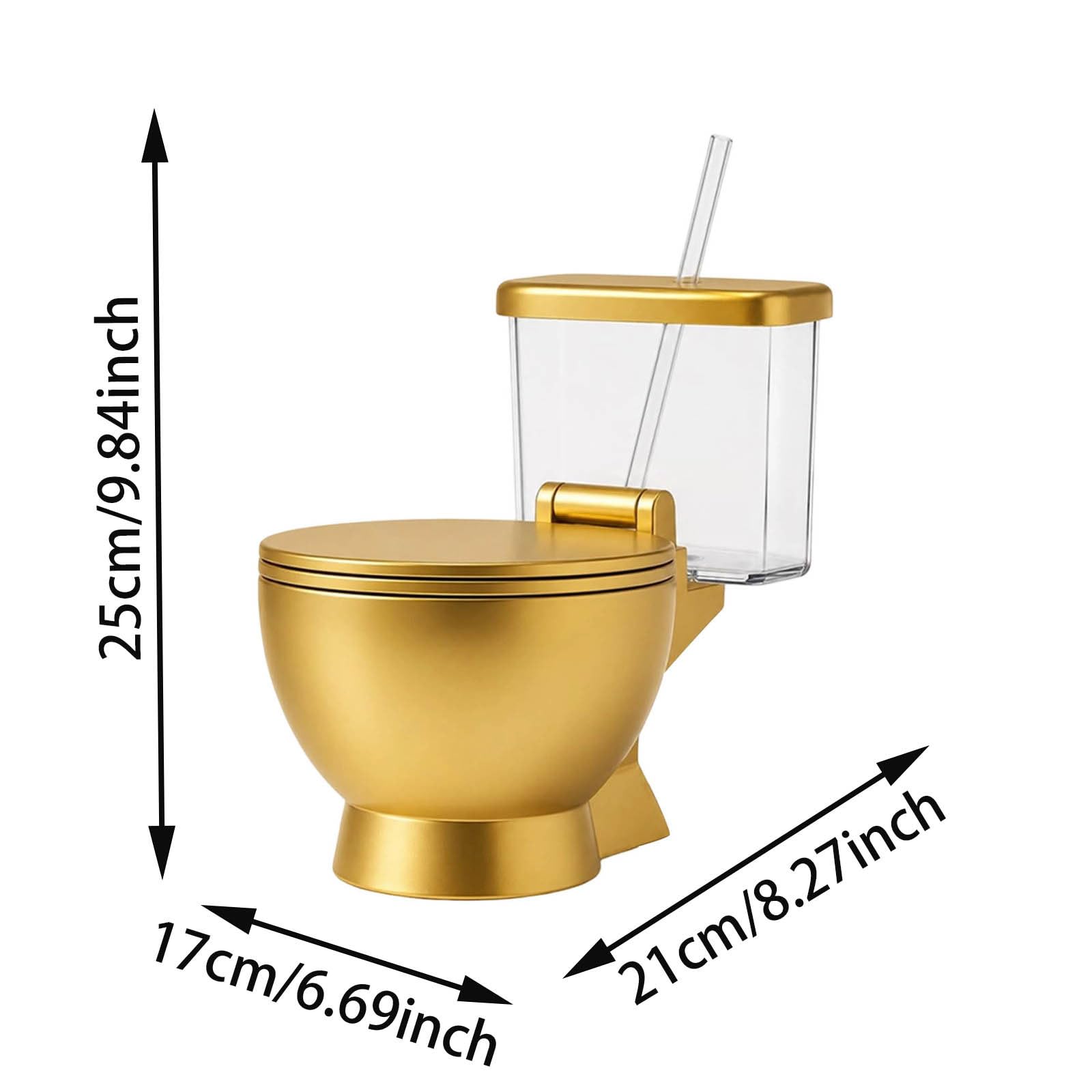 WC-Ramenschüssel, Keramik-Nudelschüssel-Set mit integriertem Becher und Strohhalm, wiederverwendbare Suppenschüssel für Instant-Nudeln, Snacks und lustige Küche, Gold, 2 Stück