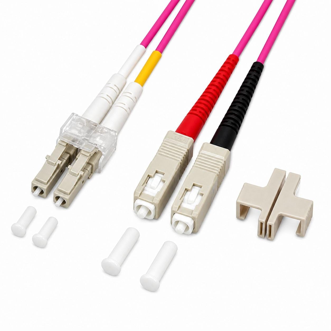 Techly Professional 304086 Cavo Fibra Ottica Multimodale OM4 SC/LC 50/125 10 m Fucsia