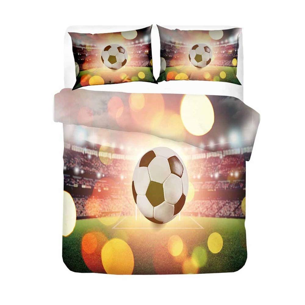Housse de couette football 3D 259x229 cm parure de lit grand lit