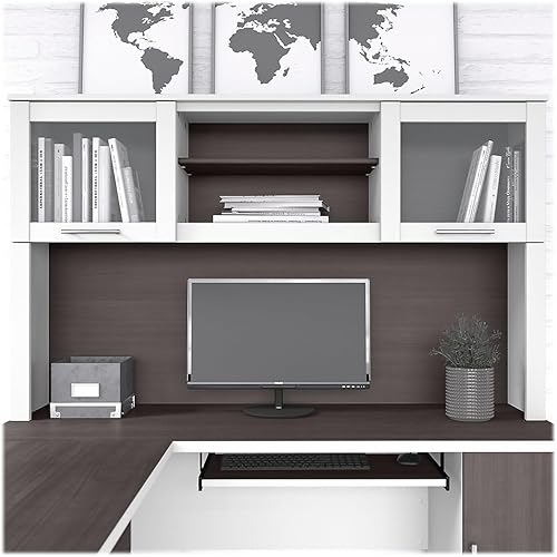 Miniatura 2 de Bush Furniture Somerset - Soporte de escritorio de 60 W en blanco y gris tormenta