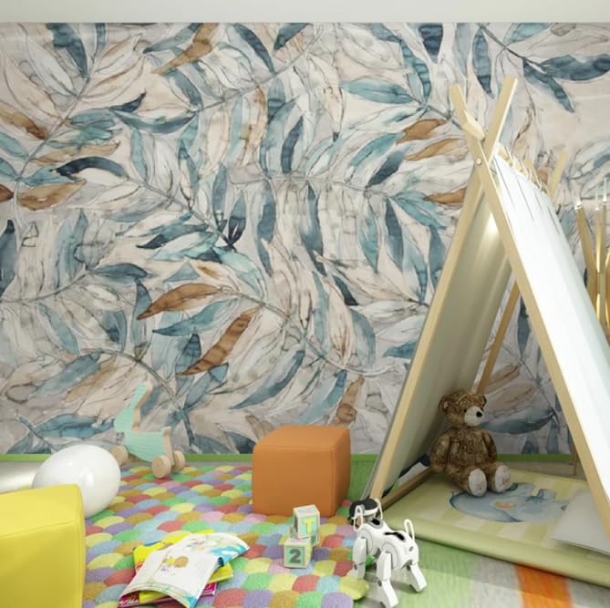 Papier Peint Moderne Rétro Feuille 3D Salon Murale 250x175 cm - 2