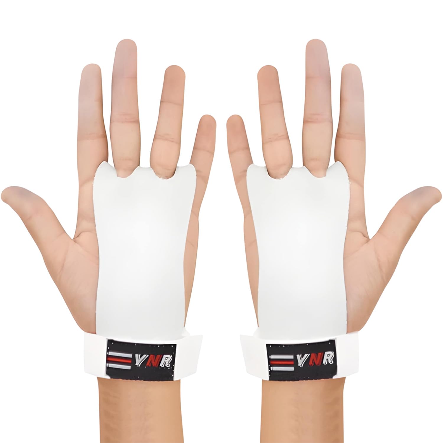 Gymnastics Palm Hand Guards, Junior Children Kids Beginner Grips Palm Protect Gymnastics Leather Training Gloves (XS, White)