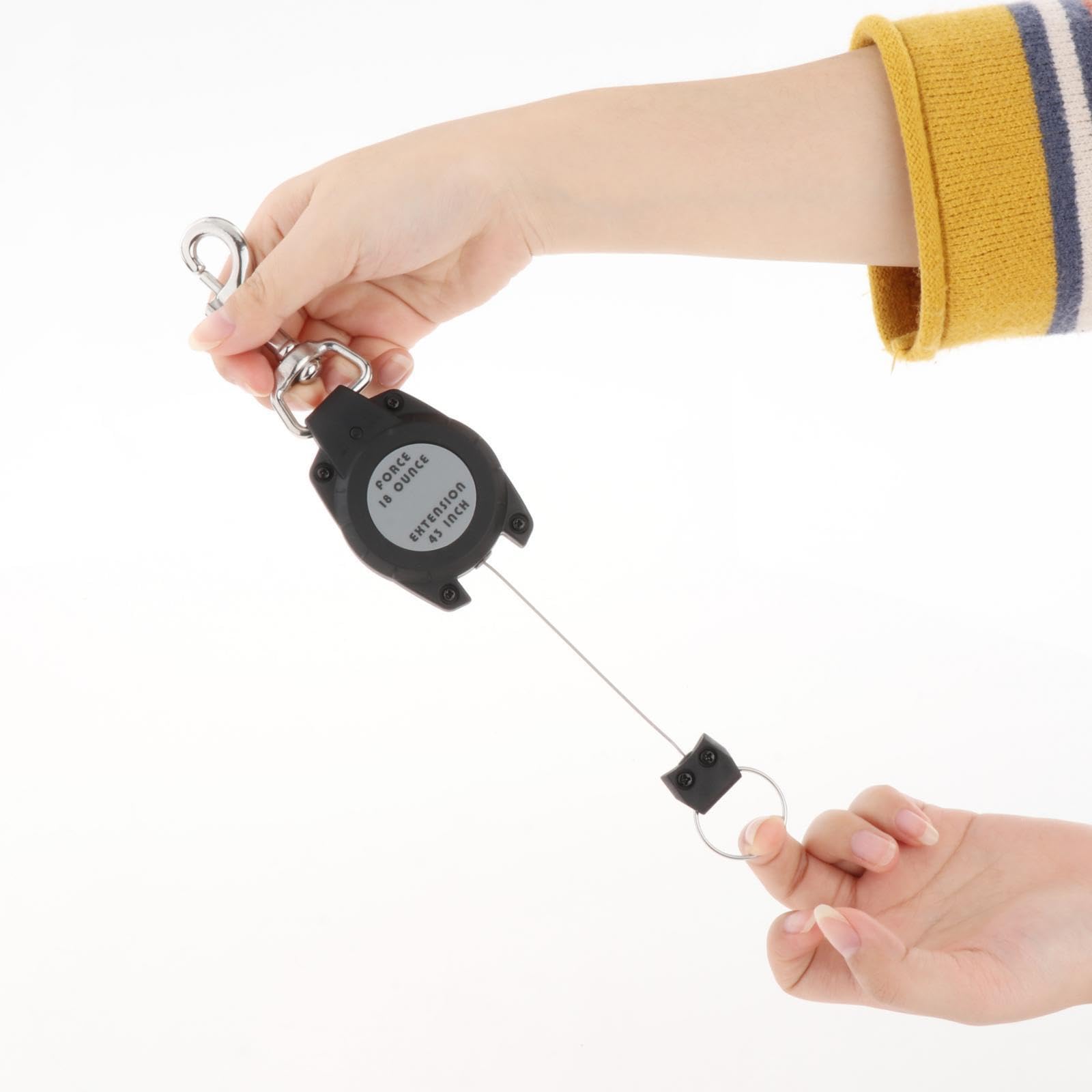 Leichte Tauchkonsole mit Snap Clip Verriegelung, Retractor Schlüssel, Tauchen, Essential Key Retractor, festklemmbarer, drehbarer Gürtelclip Schutz,