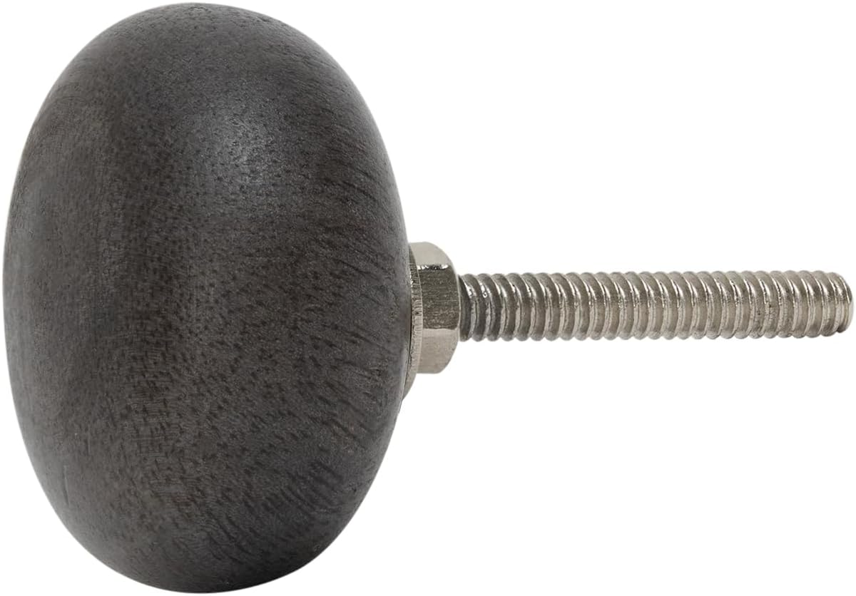Ellementry Set of 6 Handcrafted Wooden Cabinet Knobs – Brown Mushroom Decorative Drawer Knobs for Dresser, Cupboard & Furniture – Artisan Furniture Hardware for Kitchen and Wardrobe