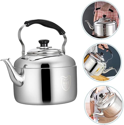 Miniatura 7 de OKUMEYR Tetera de acero inoxidable 304 para el hogar, hervidor de agua de acero inoxidable 304, tetera de acero inoxidable, hervidor de agua, tetera