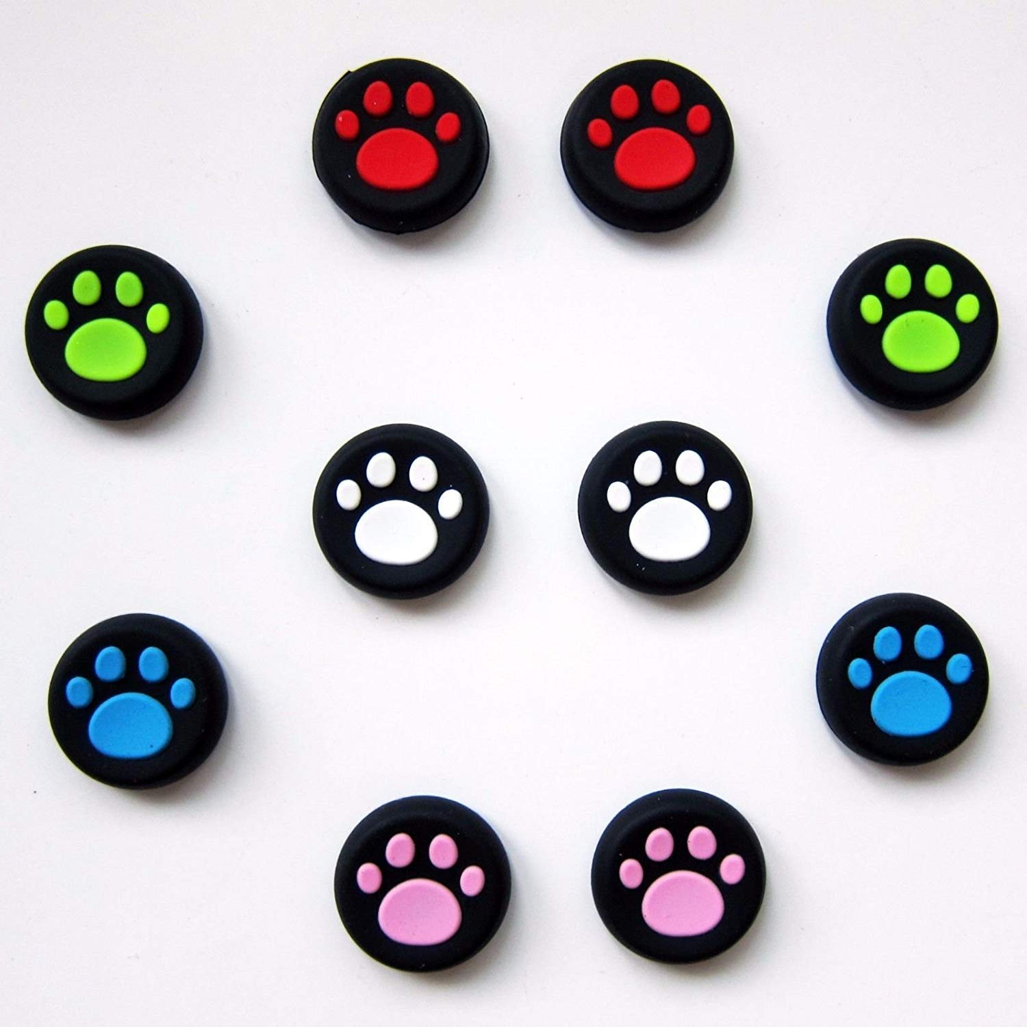 Silicone Thumb Stick Grips Cap Cover Joystick Thumbsticks Caps for PS4 Xbox ONE Xbox 360 PS3 PS2 Cat Dog Paw (M)
