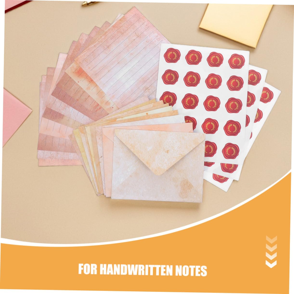 HOMSFOU 100sätze Retro-briefpapier-set Mit Umschlägen Liniertem Papier Im Vintage-look Für Handgeschriebene Briefe Mit Kraftpapier-umschlägen Für Briefe Und Notizen